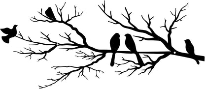 Metal Wall Art & Garden Decor Collection – Floral, Bird, Tree Branch, Butterfly & Windmill Designs - with Metal Bird Branch Wall Art – 31.5" × 13.6" | Sold by Uncle Wiener's Wholesale