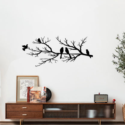 Metal Wall Art & Garden Decor Collection – Floral, Bird, Tree Branch, Butterfly & Windmill Designs - with Metal Bird Branch Wall Art – 31.5" × 13.6" | Sold by Uncle Wiener's Wholesale