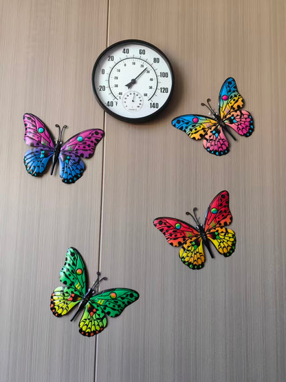 Metal Wall Art & Garden Decor Collection – Floral, Bird, Tree Branch, Butterfly & Windmill Designs - with Metal Colorful Butterfly Wall Art Set (4 - Pack) – 9.68" × 7.08" | Sold by Uncle Wiener's Wholesale