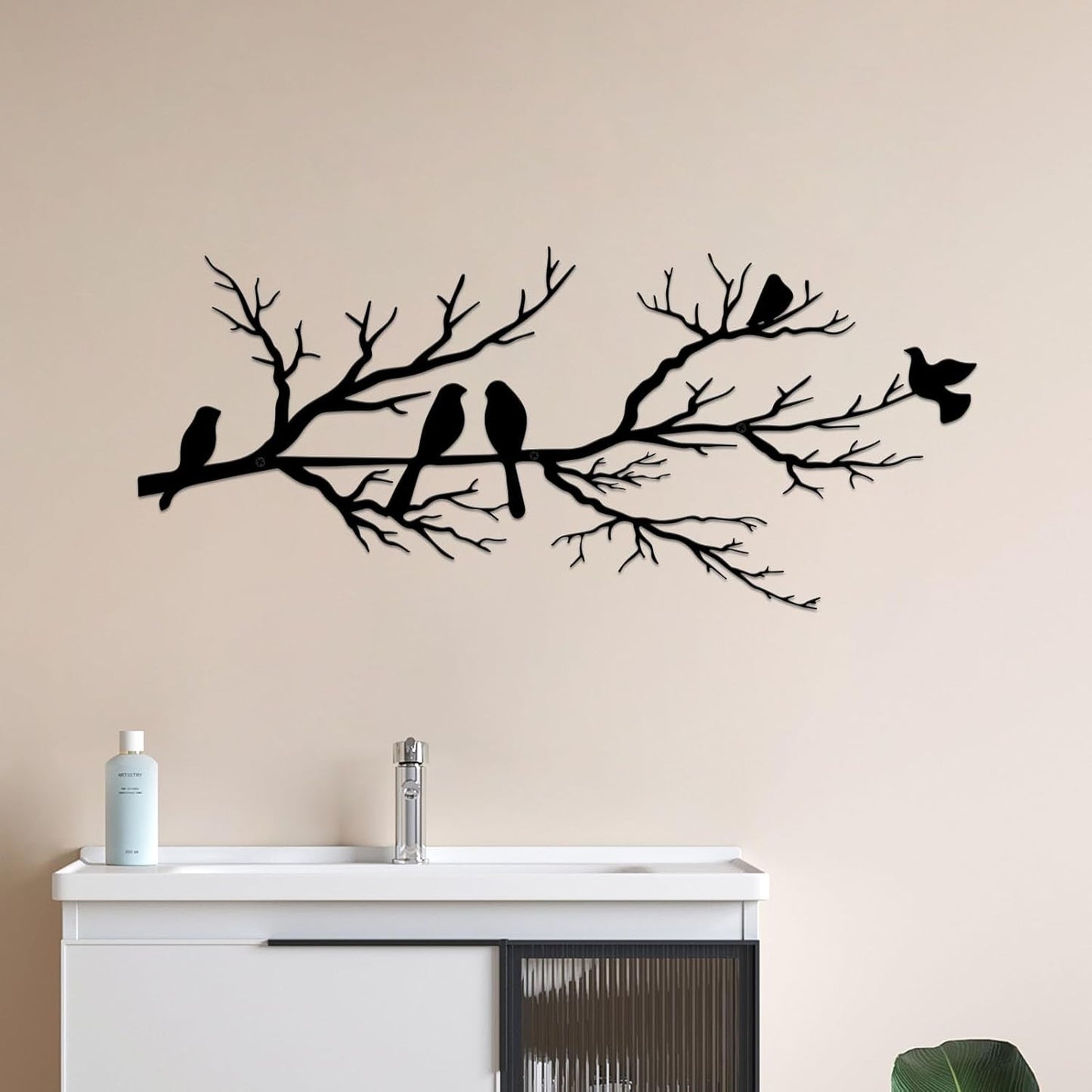 Metal Wall Art & Garden Decor Collection – Floral, Bird, Tree Branch, Butterfly & Windmill Designs - with Metal Bird Branch Wall Art – 31.5" × 13.6" | Sold by Uncle Wiener's Wholesale
