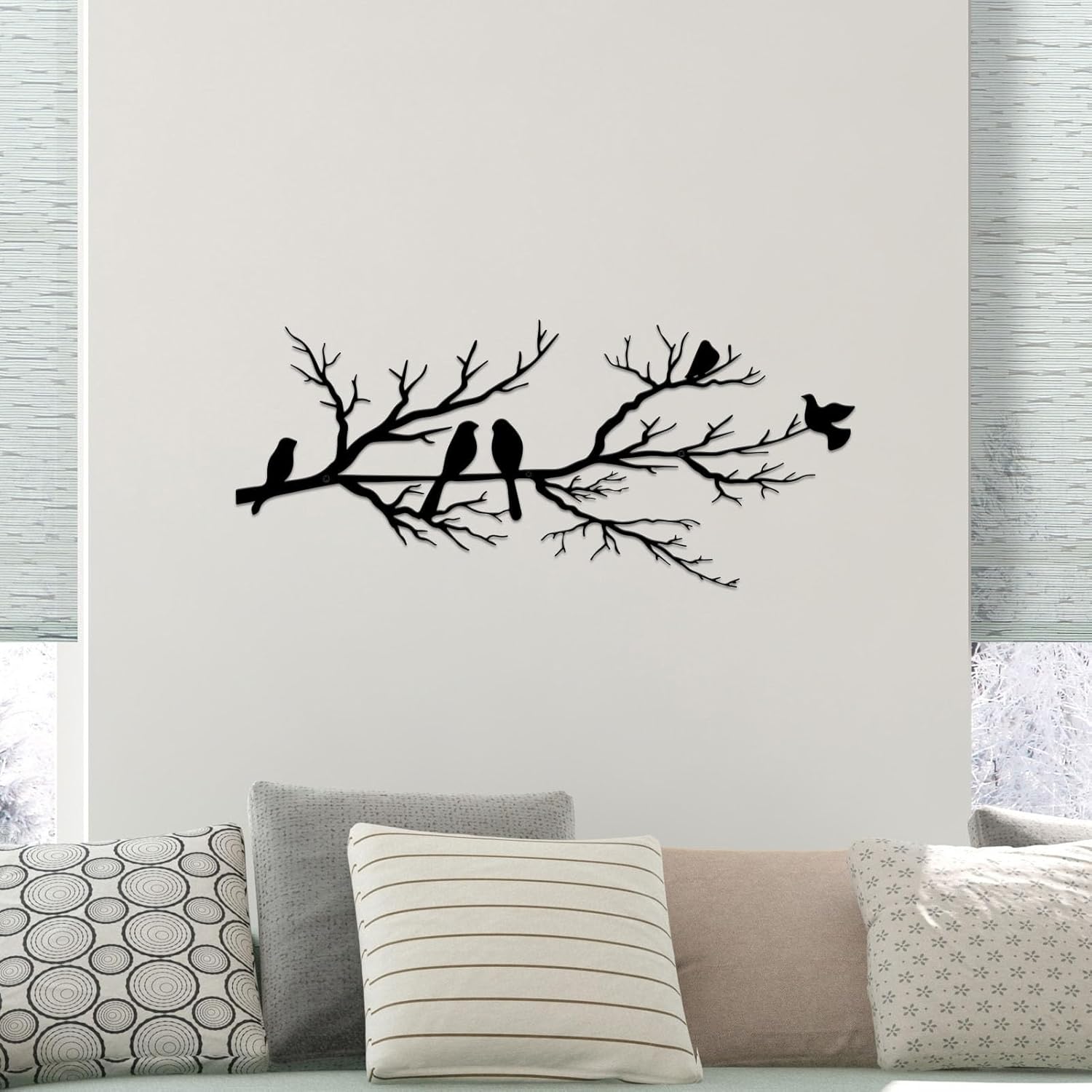 Metal Wall Art & Garden Decor Collection – Floral, Bird, Tree Branch, Butterfly & Windmill Designs - with Metal Bird Branch Wall Art – 31.5" × 13.6" | Sold by Uncle Wiener's Wholesale