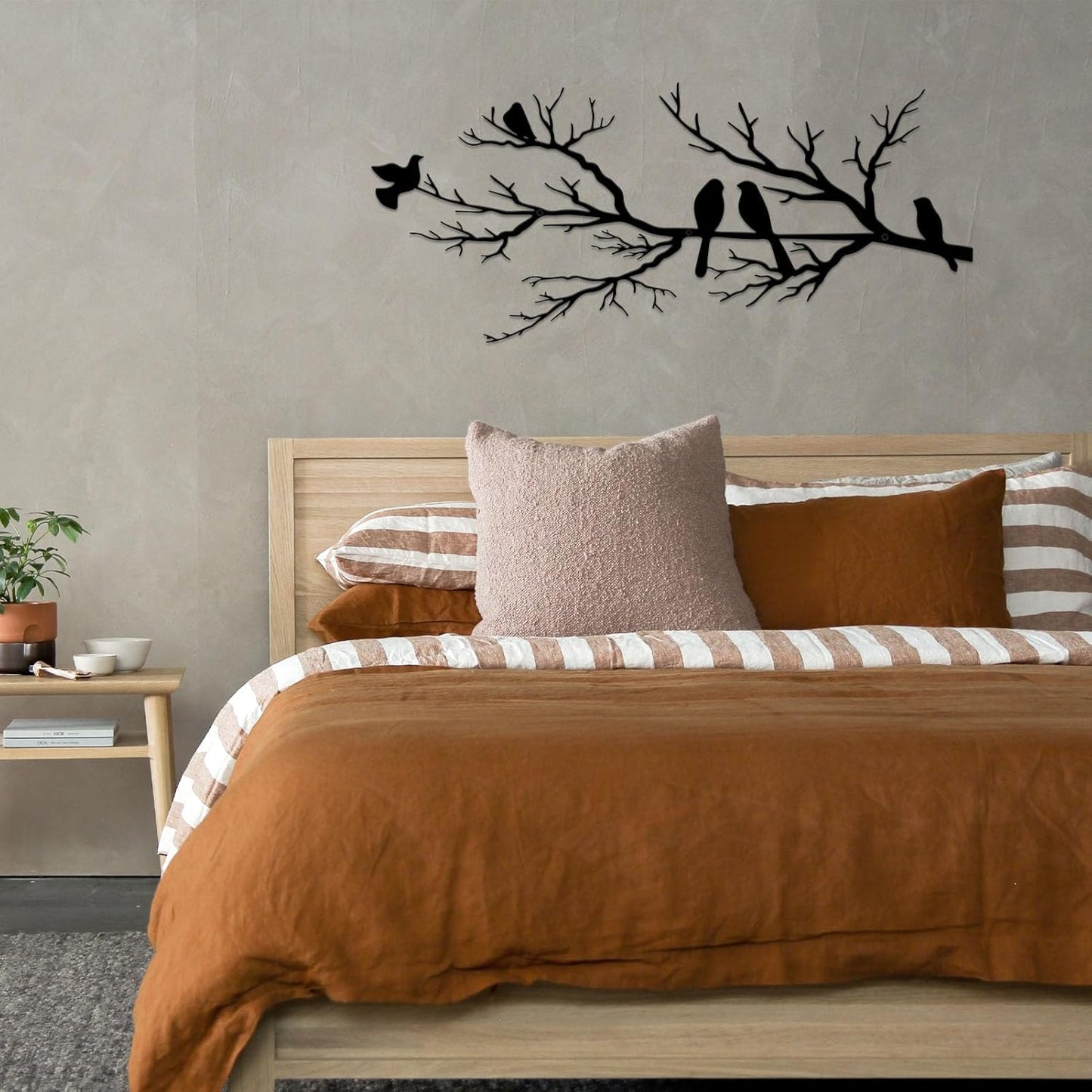 Metal Wall Art & Garden Decor Collection – Floral, Bird, Tree Branch, Butterfly & Windmill Designs - with Metal Bird Branch Wall Art – 31.5" × 13.6" | Sold by Uncle Wiener's Wholesale