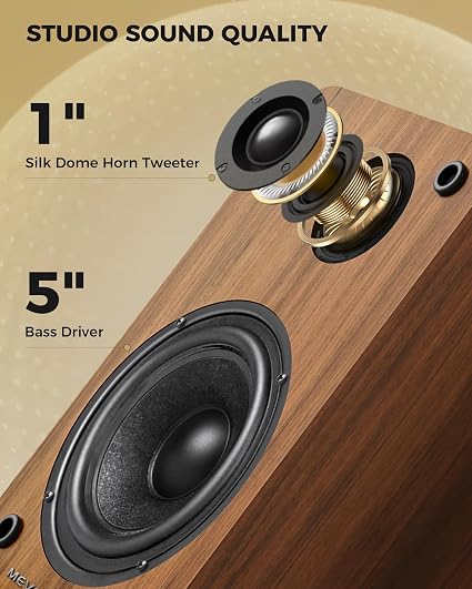 MEVOSTO DS19 Active Bookshelf Speakers – 36W RMS Bluetooth 5.4 Studio Monitors with USB, RCA & AUX, Wood Finish - Electronics with | Sold by Uncle Wiener's Wholesale