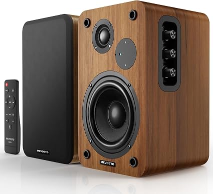 MEVOSTO DS19 Active Bookshelf Speakers – 36W RMS Bluetooth 5.4 Studio Monitors with USB, RCA & AUX, Wood Finish - Electronics with | Sold by Uncle Wiener's Wholesale