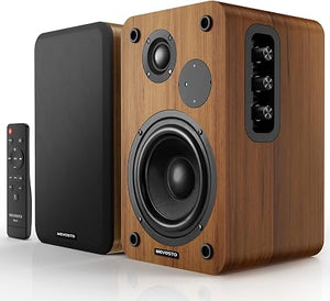 MEVOSTO DS19 Active Bookshelf Speakers – 36W RMS Bluetooth 5.4 Studio Monitors with USB, RCA & AUX, Wood Finish