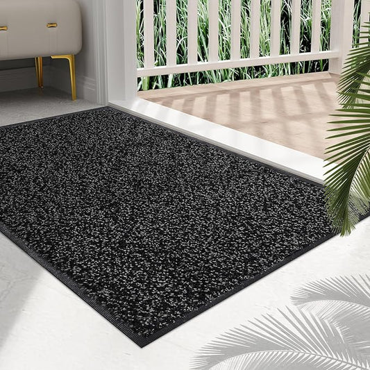 Mibao Front Door Mat – assorted size and color Waterproof Non-Slip Indoor Outdoor Entrance Doormat - Home products with Dirt Trapper Door Mat 18" x 30" (black) | Sold by Uncle Wiener's Wholesale