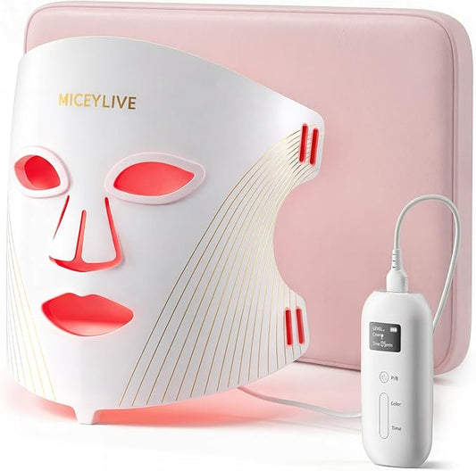 MICEYLIVE LED Red Light Therapy Face Mask – 460–850nm Near Infrared Silicone Skincare Mask with Multi-Light Therapy for Facial Rejuvenation - Electronics with | Sold by Uncle Wiener's Wholesale