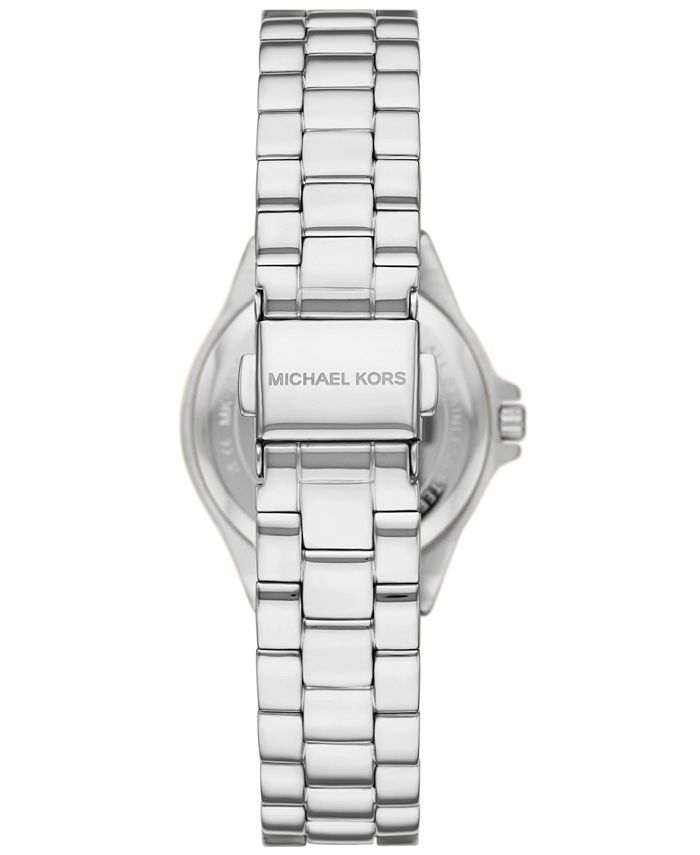 Michael Kors Women's Lennox Quartz Three - Hand Silver - Tone Stainless Steel Watch 30mm - Gray - with Gray | Sold by Uncle Wiener's Wholesale