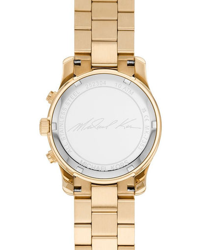 Michael Kors Women's Runway Quartz Chronograph Gold - Tone Stainless Steel Watch 38mm - Yellow - with Yellow | Sold by Uncle Wiener's Wholesale
