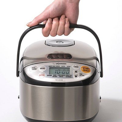 Micom 3 Cup Rice Cooker &38; Warmer: Zojirushi, 8 Settings, Automatic Keep Warm, Nonstick, Timer, Light Silver, 450W - with Dimensions (Overall): 7.5 Inches (H) x 9.1 Inches (W) x 11.9 Inches (D) | Sold by Uncle Wiener's Wholesale