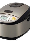 Micom 3 Cup Rice Cooker &38; Warmer: Zojirushi, 8 Settings, Automatic Keep Warm, Nonstick, Timer, Light Silver, 450W - with <B>Dimensions (Overall):</B> 7.5 Inches (H) x 9.1 Inches (W) x 11.9 Inches (D) | Sold by Uncle Wiener's Wholesale