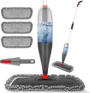 Microfiber Spray Mop Floor Cleaner with 3 Washable Pads Refillable Water Tank Flat Mop System MFM2295