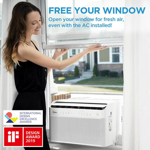Midea 10,000 BTU U - Shaped Inverter Window Air Conditioner WiFi, 9X Quieter, ENERGY STAR Most Efficient Over 35% Savings, White - with White | Sold by Uncle Wiener's Wholesale