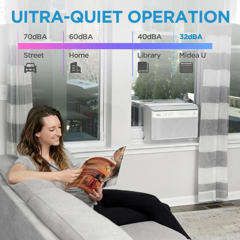 Midea 10,000 BTU U - Shaped Inverter Window Air Conditioner WiFi, 9X Quieter, ENERGY STAR Most Efficient Over 35% Savings, White - with White | Sold by Uncle Wiener's Wholesale
