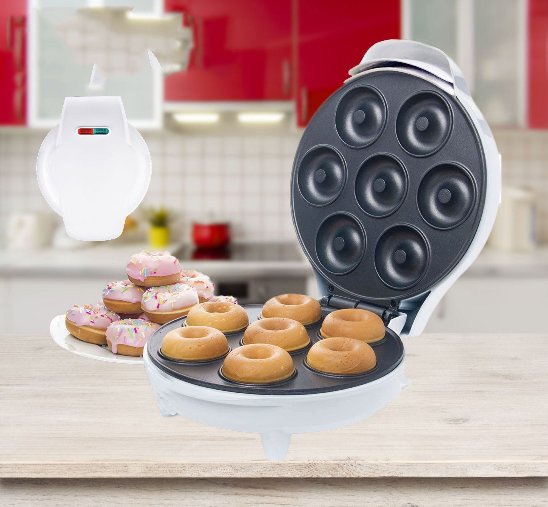 Mini Electric Doughnut Maker with Non - Stick Plates – US Plug D1004 - with | Sold by Uncle Wiener's Wholesale
