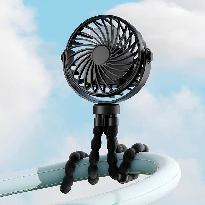Mini Portable Stroller Fan 3 Speed USB Rechargeable Clip Fan with Night Light SF9545 - with | Sold by Uncle Wiener's Wholesale