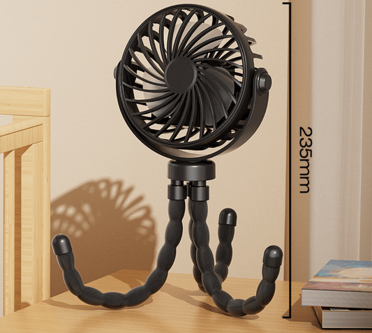 Mini Portable Stroller Fan 3 Speed USB Rechargeable Clip Fan with Night Light SF9545 - with | Sold by Uncle Wiener's Wholesale