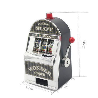 Mini Slot Machine Coin Bank Toy – Retro Casino Style Desktop Game with Sound & Lights – 28M4QZ - with | Sold by Uncle Wiener's Wholesale