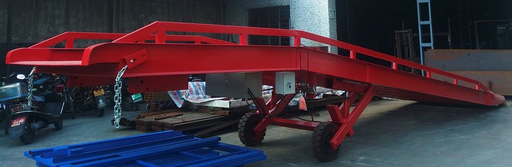 Mobile Loading Dock with Hydraulic Lift – 22,000 LB Capacity, Portable Steel Access Ramp - Mobile Hydraulic Loading Dock Ramp with MOBILE LOADING DOCK WITH MANUAL HYDRAULIC LIFT 12924 | Sold by Uncle Wiener's Wholesale