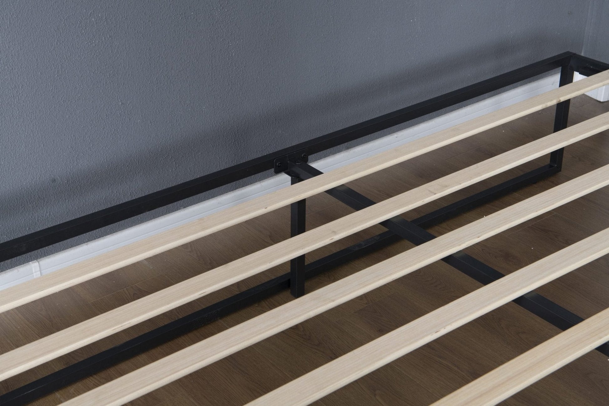 MODERN 10" METAL PLATFORM BED FRAME WITH WOOD SLATS | LOW - PROFILE, HEAVY - DUTY BED BASE – ALL SIZES AVAILABLE - with TWIN | Sold by Uncle Wiener's Wholesale