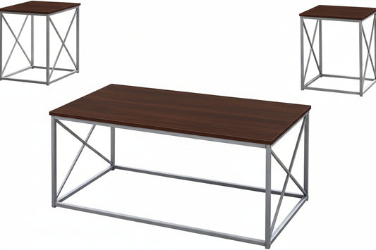 Modern 3 - Piece Coffee & End Table Set – K7951W / K7952E - with White Laminate Top | Sold by Uncle Wiener's Wholesale
