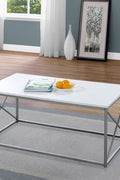 Modern 3 - Piece Coffee & End Table Set – K7951W / K7952E - with White Laminate Top | Sold by Uncle Wiener's Wholesale