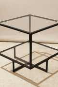 Modern Glass Coffee Table Side Table – Tempered Glass + Iron Frame DA420222 - with | Sold by Uncle Wiener's Wholesale