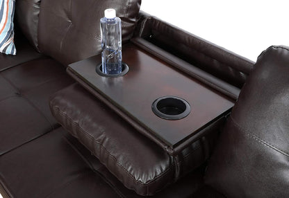 Modern L - Shaped Sectional Sofa Set with Ottoman – Black & Brown Options - with Modern L - Shaped Sectional Sofa Set with Ottoman – Black Right | Sold by Uncle Wiener's Wholesale