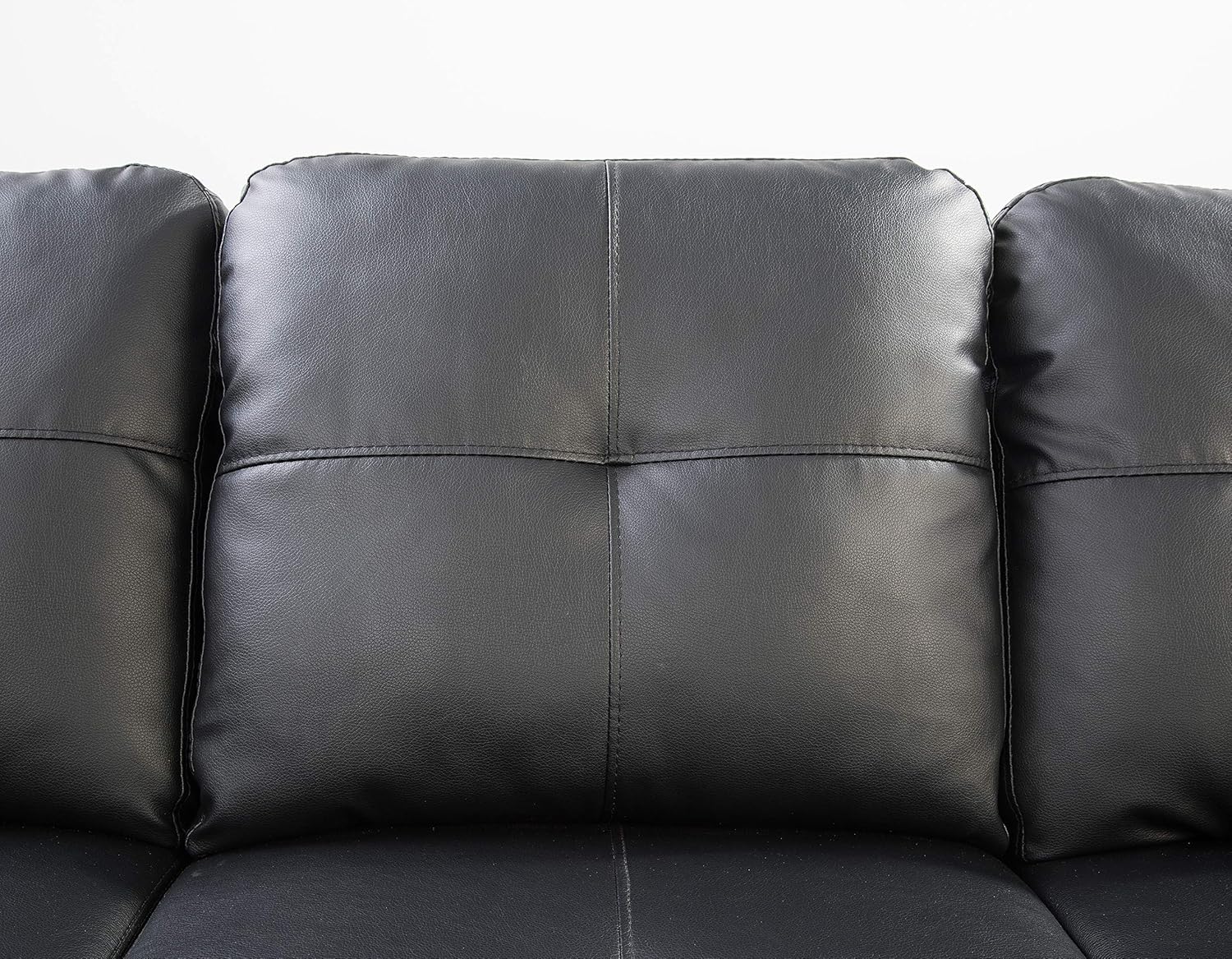 Modern L - Shaped Sectional Sofa Set with Ottoman – Black & Brown Options - with Modern L - Shaped Sectional Sofa Set with Ottoman – Black Right | Sold by Uncle Wiener's Wholesale