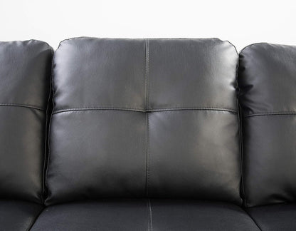 Modern L - Shaped Sectional Sofa Set with Ottoman – Black & Brown Options - with Modern L - Shaped Sectional Sofa Set with Ottoman – Black Right | Sold by Uncle Wiener's Wholesale