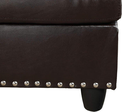 Modern L - Shaped Sectional Sofa Set with Ottoman – Black & Brown Options - with Modern L - Shaped Sectional Sofa Set with Ottoman – Brown Right | Sold by Uncle Wiener's Wholesale
