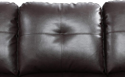 Modern L - Shaped Sectional Sofa Set with Ottoman – Black & Brown Options - with Modern L - Shaped Sectional Sofa Set with Ottoman – Brown Right | Sold by Uncle Wiener's Wholesale