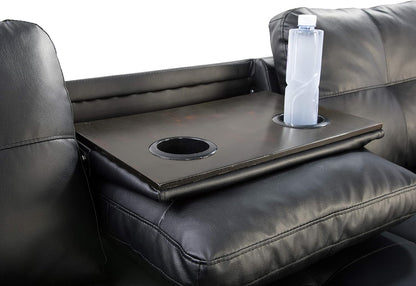 Modern L - Shaped Sectional Sofa Set with Ottoman – Black & Brown Options - with Modern L - Shaped Sectional Sofa Set with Ottoman – Black Right | Sold by Uncle Wiener's Wholesale