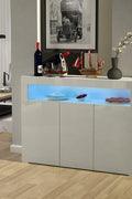 Modern LED High Gloss Storage Cabinet with Remote Control Lighting – Black or White – 51910 - with BLACK | Sold by Uncle Wiener's Wholesale