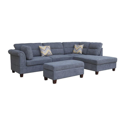 Modern Light Gray Sofa Set with Pillows & Ottoman – Left or Right Facing BT1926LG - with | Sold by Uncle Wiener's Wholesale