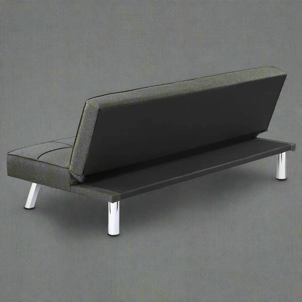 Black Modern Metal Frame Convertible Sofa Bed in Upright Position

Convertible Sofa Lounger in Minimal Living Room

Metal Frame Sofa Fully Reclined into Bed

Gray Futon Sofa with Metal Frame and Cushioned Seating

Multi-Position Convertible Sofa for Small Spaces

Side View of Sofa Lounger with Steel Legs

Foldable Futon Sofa with Modern Design

Compact Sofa Bed Setup in Small Apartment

Adjustable Metal Frame Sleeper Sofa in Gray