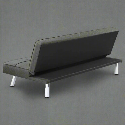 Black Modern Metal Frame Convertible Sofa Bed in Upright Position

Convertible Sofa Lounger in Minimal Living Room

Metal Frame Sofa Fully Reclined into Bed

Gray Futon Sofa with Metal Frame and Cushioned Seating

Multi-Position Convertible Sofa for Small Spaces

Side View of Sofa Lounger with Steel Legs

Foldable Futon Sofa with Modern Design

Compact Sofa Bed Setup in Small Apartment

Adjustable Metal Frame Sleeper Sofa in Gray