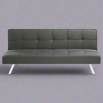 Black Modern Metal Frame Convertible Sofa Bed in Upright Position

Convertible Sofa Lounger in Minimal Living Room

Metal Frame Sofa Fully Reclined into Bed

Gray Futon Sofa with Metal Frame and Cushioned Seating

Multi-Position Convertible Sofa for Small Spaces

Side View of Sofa Lounger with Steel Legs

Foldable Futon Sofa with Modern Design

Compact Sofa Bed Setup in Small Apartment

Adjustable Metal Frame Sleeper Sofa in Gray