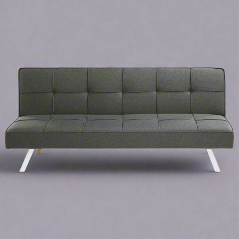 Black Modern Metal Frame Convertible Sofa Bed in Upright Position

Convertible Sofa Lounger in Minimal Living Room

Metal Frame Sofa Fully Reclined into Bed

Gray Futon Sofa with Metal Frame and Cushioned Seating

Multi-Position Convertible Sofa for Small Spaces

Side View of Sofa Lounger with Steel Legs

Foldable Futon Sofa with Modern Design

Compact Sofa Bed Setup in Small Apartment

Adjustable Metal Frame Sleeper Sofa in Gray