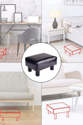 Modern PU Leather Ottoman Stool Footrest – Black Compact Home Seating 112452 - with | Sold by Uncle Wiener's Wholesale