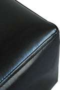 Modern PU Leather Ottoman Stool Footrest – Black Compact Home Seating 112452 - with | Sold by Uncle Wiener's Wholesale