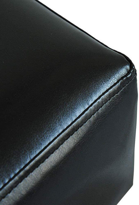 Modern PU Leather Ottoman Stool Footrest – Black Compact Home Seating 112452 - with | Sold by Uncle Wiener's Wholesale