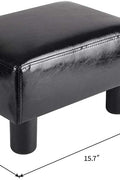 Modern PU Leather Ottoman Stool Footrest – Black Compact Home Seating 112452 - with | Sold by Uncle Wiener's Wholesale