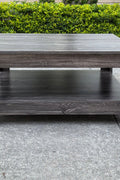 Modern & Rustic Oak Coffee Table Collection – Dark Gray Oak or Knotty Oak Storage Center Table for Living Room | TLC252 Series - with Dark Gray Oak | Sold by Uncle Wiener's Wholesale