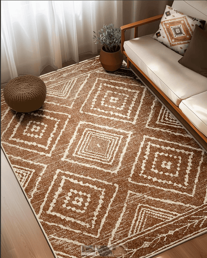 Modern Shaggy Area Rug Washable Non-Slip Geometric Carpet 4x5 5x8 6x10 FGYRUG - with Black Geometric (120 x 160 cm) | Sold by Uncle Wiener's Wholesale