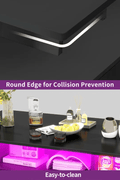 Modern White/Black Coffee Table with 4 Drawers & RGB LED Lights – Sleek Living Room Centerpiece - with Black | Sold by Uncle Wiener's Wholesale