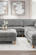 Modular 10ft Wide Corduroy Sofa – Modern Room Furniture with Plush Texture - with Dark Gray | Sold by Uncle Wiener's Wholesale