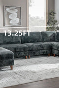 Modular 10ft Wide Corduroy Sofa – Modern Room Furniture with Plush Texture - with Light Gray | Sold by Uncle Wiener's Wholesale