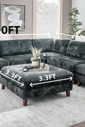 Modular 10ft Wide Corduroy Sofa – Modern Room Furniture with Plush Texture - with Light Gray | Sold by Uncle Wiener's Wholesale