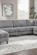 Modular 10ft Wide Corduroy Sofa – Modern Room Furniture with Plush Texture - with Dark Gray | Sold by Uncle Wiener's Wholesale